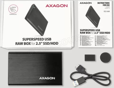 Photo de Boitier externe USB 3.0 Axagon EE25-A6M - S-ATA 2,5" (Noir)