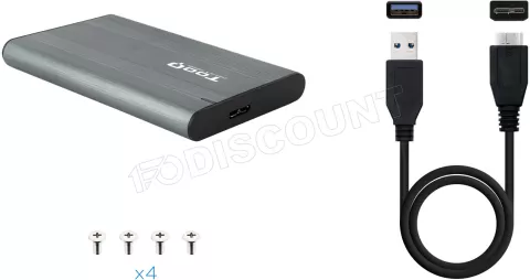 Photo de Boitier externe USB 3.1 TooQ TQE-2503 - S-ATA 2,5" (Gris)