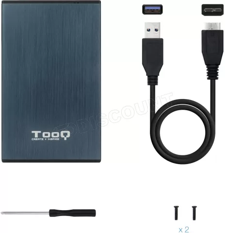 Photo de Boitier externe USB 3.1 TooQ TQE-2527 - S-ATA 2,5" (Bleu)