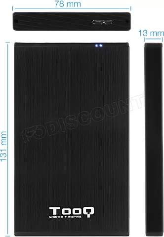 Photo de Boitier externe USB 3.1 TooQ TQE-2527 - S-ATA 2,5" (Noir)