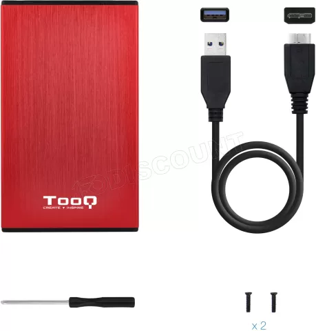 Photo de Boitier externe USB 3.1 TooQ TQE-2527 - S-ATA 2,5" (Rouge)