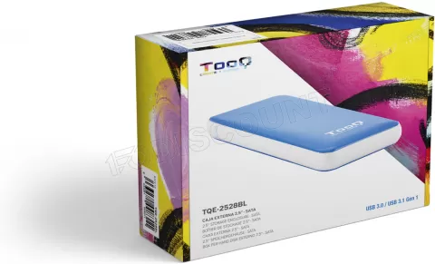 Photo de Boitier externe USB 3.1 TooQ TQE-2528 - S-ATA 2,5" (Bleu)