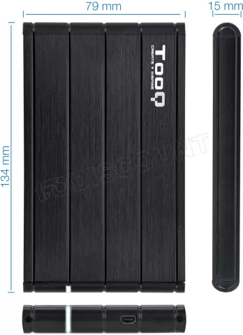 Photo de Boitier externe USB 3.1 TooQ TQE-2530 - S-ATA 2,5" (Noir)