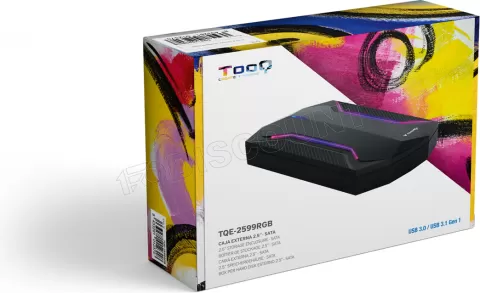 Photo de Boitier externe USB 3.1 TooQ TQE-2599 RGB - S-ATA 2,5" (Noir)