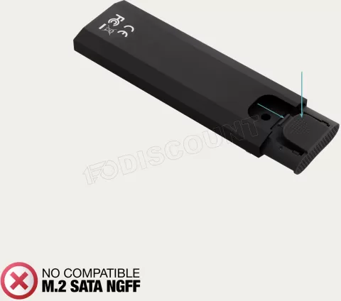 Photo de Boitier externe USB-C 3.1 Tooq BETA - NVMe M.2 Type 2280 (Noir)