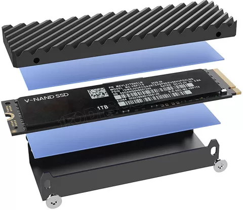 Photo de Boitier externe USB-C 4 Lindy - NVMe M.2 Type 2280 (Gris)
