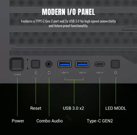 Photo de Boitier Grand Tour E-ATX Gamemax Leader 2 RGB avec panneau vitré (Noir)