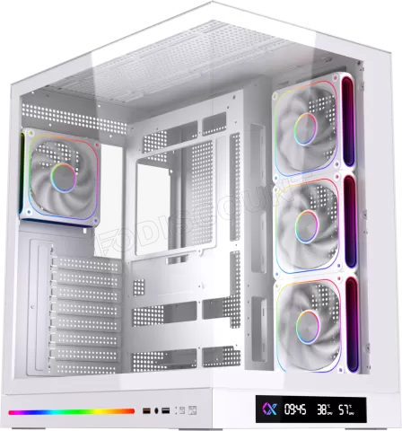 Photo de Boitier Grand Tour E-ATX Xigmatek Cloud Digital avec panneaux vitrés (Blanc)