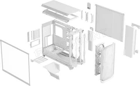 Photo de Boitier Grand Tour EE-ATX Fractal Design Meshify 3 XL RGB avec panneau vitré (Blanc)
