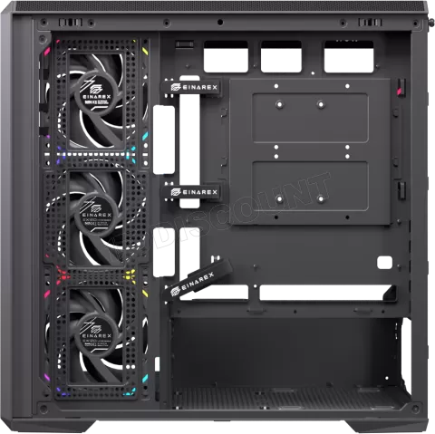 Photo de Boitier Micro ATX ATX Einarex ZM800 RGB avec panneaux vitrés (Noir)