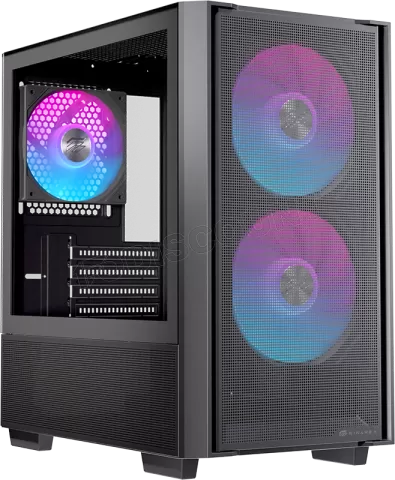 Photo de Boitier Micro ATX Einarex PM150 RGB avec panneau vitré (Noir)
