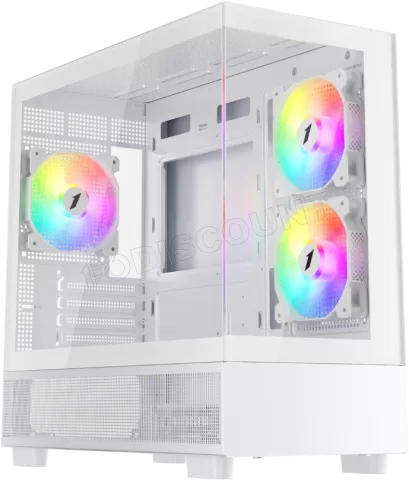 Photo de Boitier Mini Tour Micro ATX 1stPlayer Mi5 RGB avec panneaux vitrés (Blanc)
