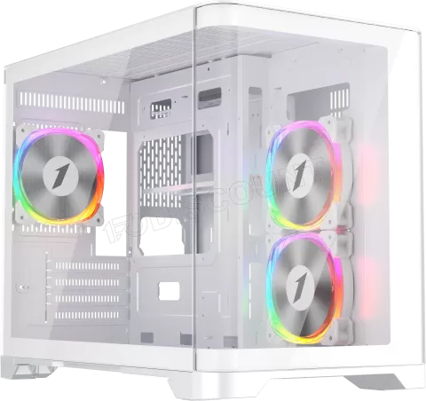 Photo de Boitier Mini Tour Micro ATX 1stPlayer UView 6 RGB avec panneaux vitrés (Blanc)