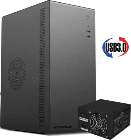 Photo de Boitier Mini Tour Micro ATX Advance Optima (Noir) + alimentation 350W