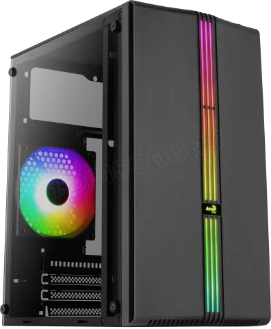 Photo de Boitier Mini Tour Micro ATX AeroCool Evo Mini RGB avec panneau vitré (Noir)