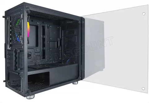 Photo de Boitier Mini Tour Micro ATX Azza Noir RGB avec panneau vitré (Noir)