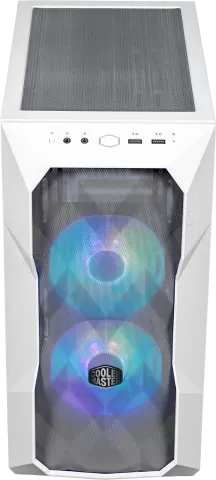 Photo de Boitier Mini Tour Micro ATX Cooler Master MasterBox TD300 Mesh RGB avec panneau vitré (Blanc)