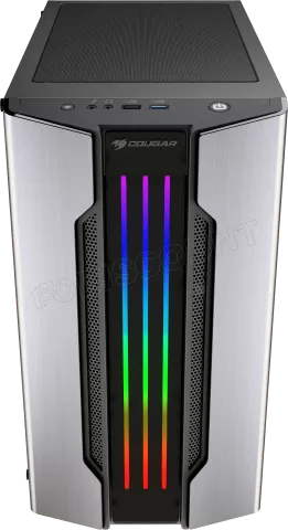 Photo de Boitier Mini Tour Micro ATX Cougar Gemini M RGB avec panneaux vitrés (Argent)