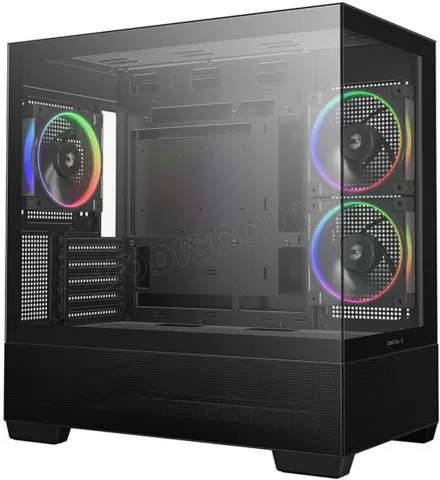 Photo de Boitier Mini Tour Micro ATX DeepCool CG380 3F RGB avec panneaux vitrés (Noir)