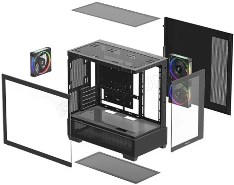 Photo de Boitier Mini Tour Micro ATX DeepCool CG380 3F RGB avec panneaux vitrés (Noir)