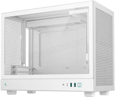 Photo de Boitier Mini Tour Micro ATX DeepCool CH160 Plus avec panneau vitré (Blanc)