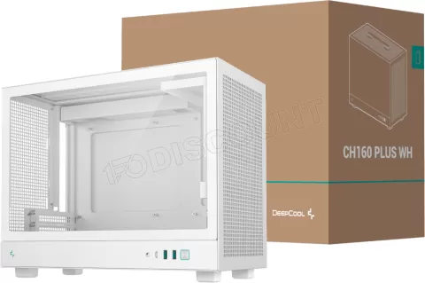 Photo de Boitier Mini Tour Micro ATX DeepCool CH160 Plus avec panneau vitré (Blanc)