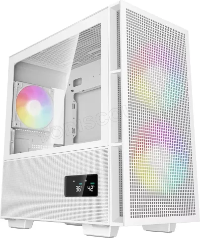 Photo de Boitier Mini Tour Micro ATX DeepCool CH360 Digital RGB avec panneau vitré (Blanc)