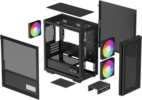 Photo de Boitier Mini Tour Micro ATX DeepCool CH360 Digital RGB avec panneau vitré (Noir)