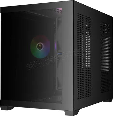 Photo de Boitier Mini Tour Micro ATX Gamdias Aura GC10M V2 RGB avec panneaux vitrés (Noir)
