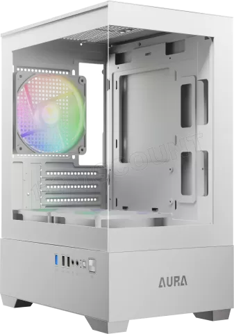 Photo de Boitier Mini Tour Micro ATX Gamdias Aura GC9M RGB avec panneaux vitrés (Blanc)