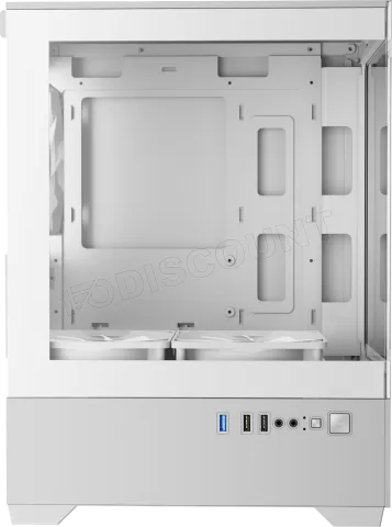 Photo de Boitier Mini Tour Micro ATX Gamdias Aura GC9M RGB avec panneaux vitrés (Blanc)