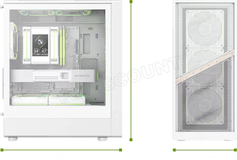 Photo de Boitier Mini Tour Micro ATX Gamemax Aeris 330 Mesh RGB avec panneau vitré (Blanc)