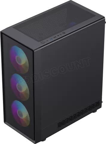 Photo de Boitier Mini Tour Micro ATX Gamemax Storm RGB avec panneau vitré (Noir)