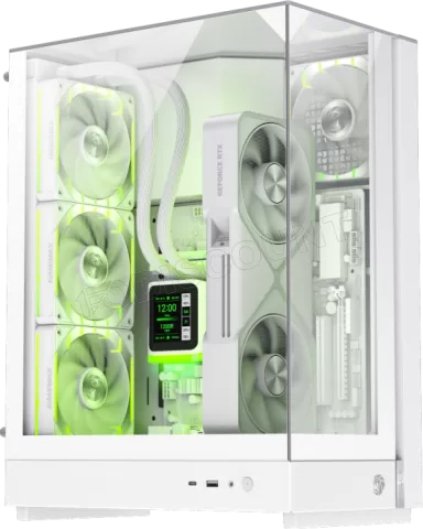 Photo de Boitier Mini Tour Micro ATX Gamemax T20 RGB avec panneaux vitrés (Blanc)
