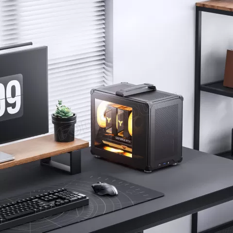 Photo de Boitier Mini Tour Micro-ATX Jonsbo C6 Max avec panneau vitré (Noir)