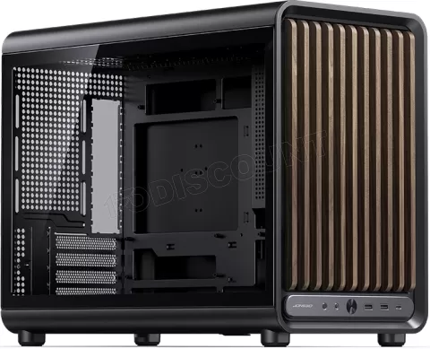 Photo de Boitier Mini Tour Micro ATX Jonsbo D33 Wood avec panneau vitré (Noir)