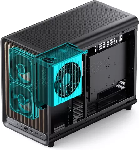 Photo de Boitier Mini Tour Micro ATX Jonsbo D33 Wood avec panneau vitré (Noir)