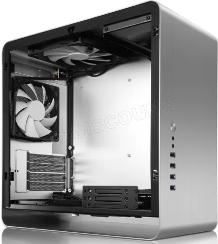 Photo de Boitier Mini Tour Micro-ATX Jonsbo UMX3 avec panneau vitré (Argent)