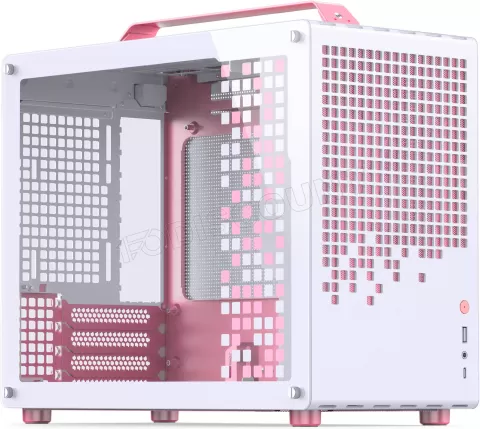 Photo de Boitier Mini Tour Micro ATX Jonsbo Z20 avec panneau vitré (Blanc/Rose)