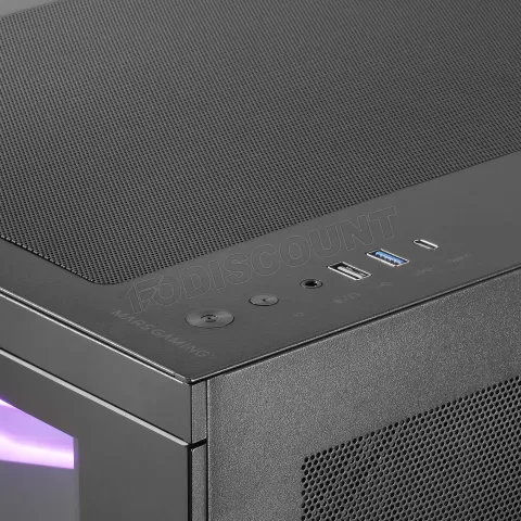 Photo de Boitier Mini Tour Micro ATX Mars Gaming MC-3T Core LCD M avec panneaux vitrés (Noir)