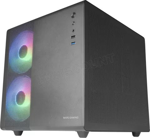 Photo de Boitier Mini Tour Micro ATX Mars Gaming MC-400 RGB avec panneau vitré (Noir)