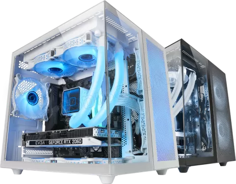 Photo de Boitier Mini Tour Micro ATX Mars Gaming MC-Nova avec panneaux vitrés (Blanc)