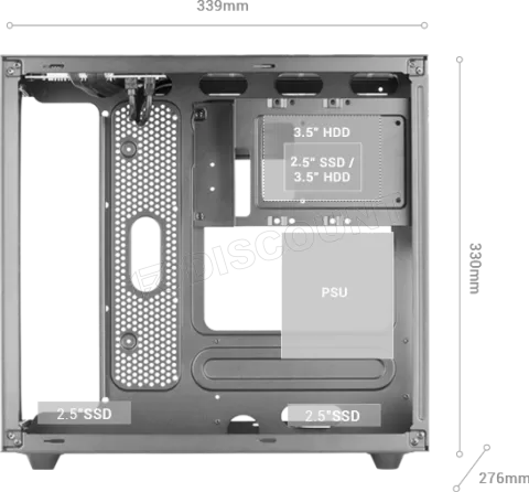 Photo de Boitier Mini Tour Micro ATX Mars Gaming MC-Nova avec panneaux vitrés (Noir)