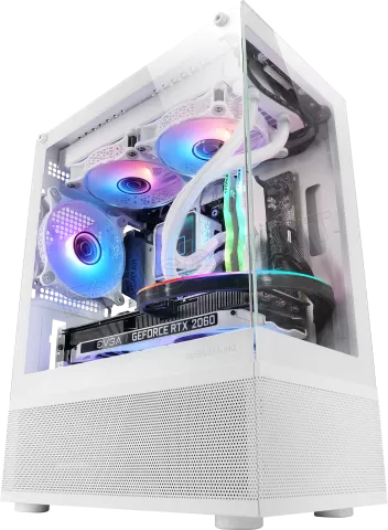 Photo de Boitier Mini Tour Micro ATX Mars Gaming MC-SE avec panneaux vitrés (Blanc)