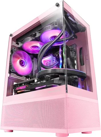 Photo de Boitier Mini Tour Micro ATX Mars Gaming MC-SE avec panneaux vitrés (Rose)