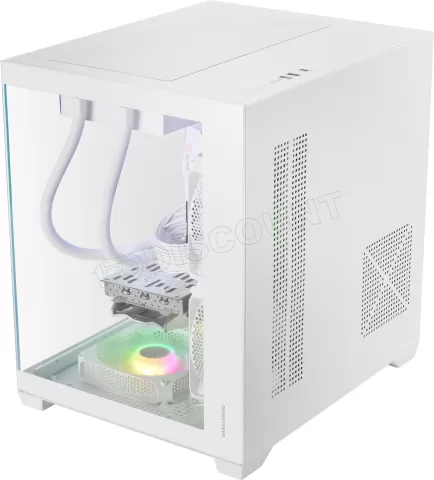 Photo de Boitier Mini Tour Micro ATX Mars Gaming MC-View3 RGB avec panneaux vitrés (Blanc)