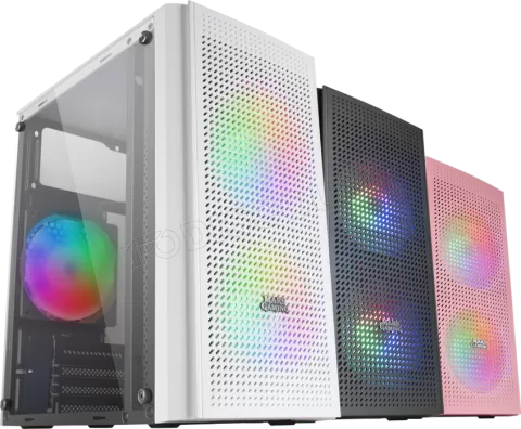 Photo de Boitier Mini Tour Micro ATX Mars Gaming MC300 RGB avec panneau vitré (Blanc)