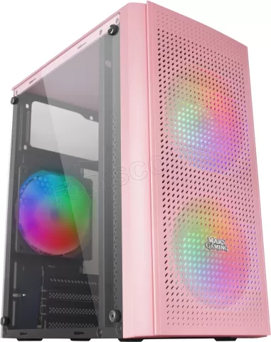 Photo de Boitier Mini Tour Micro ATX Mars Gaming MC300 RGB avec panneau vitré (Rose)