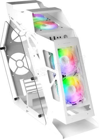 Photo de Boitier Mini Tour Micro ATX Mars Gaming MC61 RGB avec panneau vitré (Blanc)