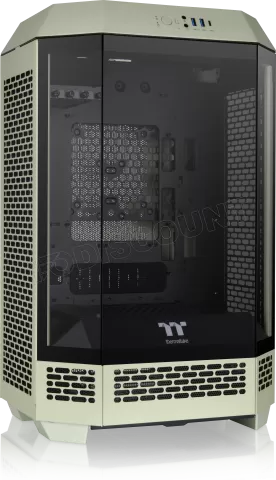 Photo de Boitier Mini Tour Micro ATX Thermaltake The Tower 300 avec panneaux vitrés (Vert)